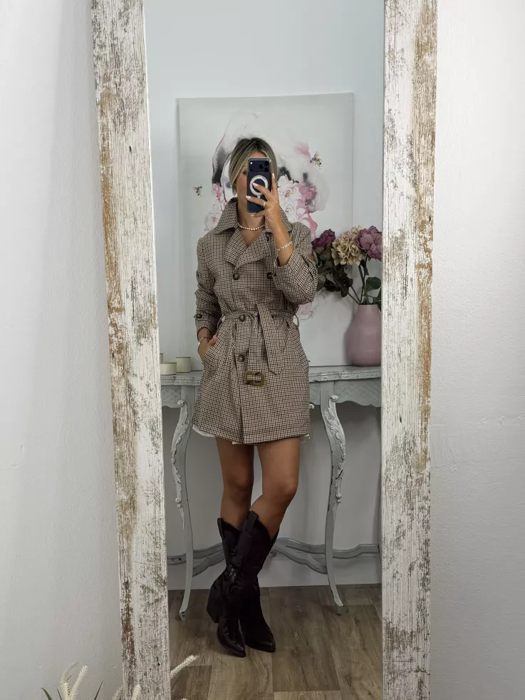 Gabardina de cuadros