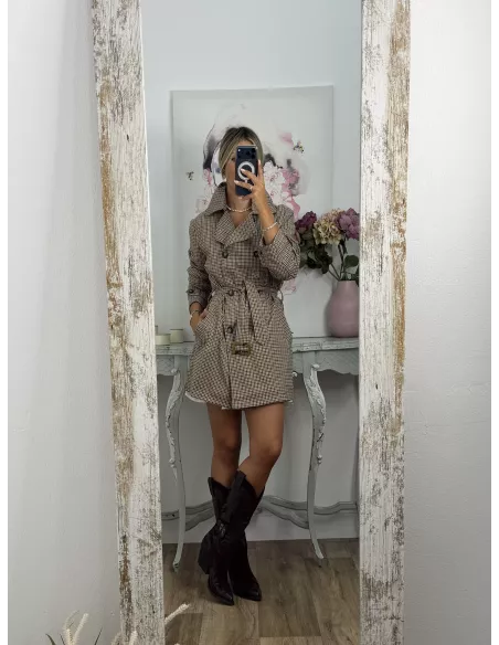 Gabardina de cuadros