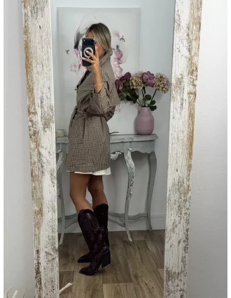 Gabardina de cuadros