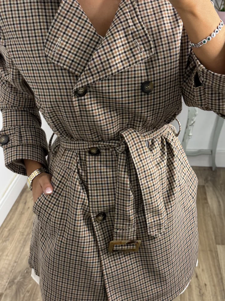 Gabardina de cuadros