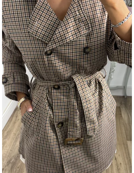 Gabardina de cuadros