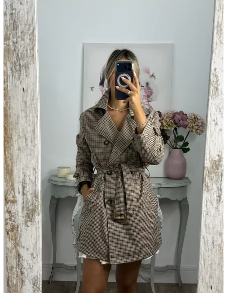 Gabardina de cuadros