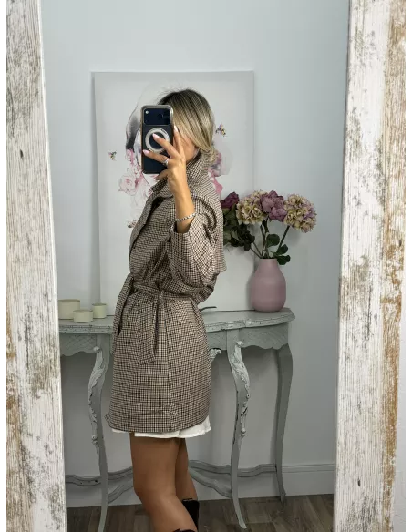 Gabardina de cuadros