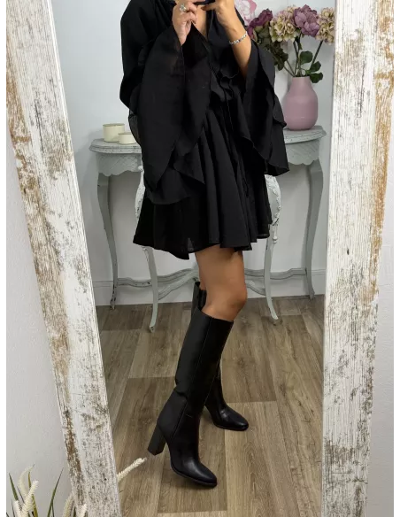 Botas altas negras tacón ancho