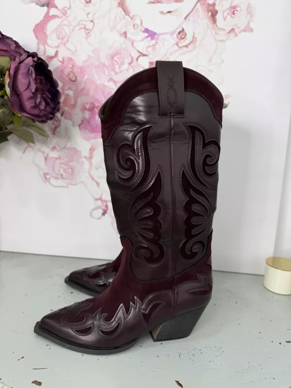 Botas Cowboy Burdeos