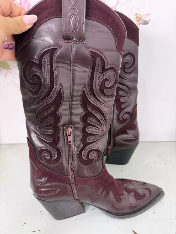 Botas Cowboy Burdeos