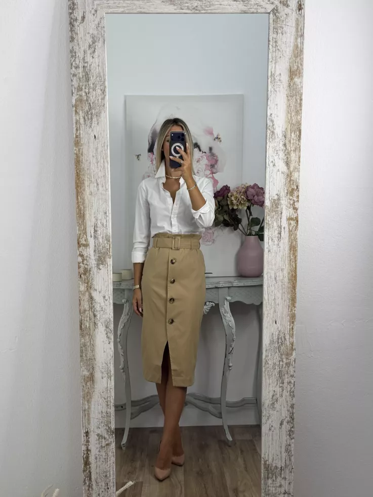 Falda ejecutive camel
