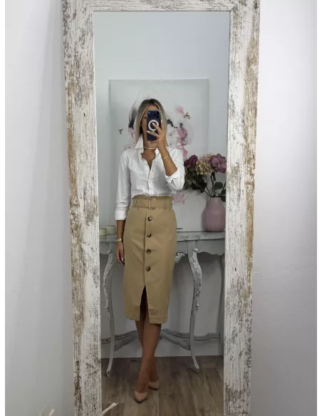 Falda ejecutive camel