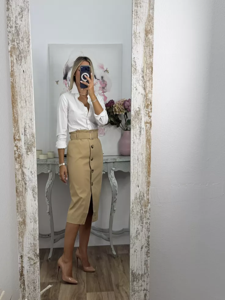 Falda ejecutive camel