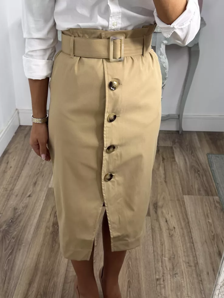 Falda ejecutive camel