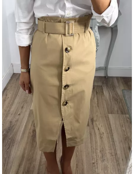Falda ejecutive camel