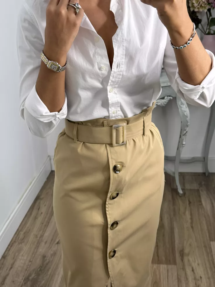 Falda ejecutive camel