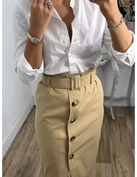 Falda ejecutive camel