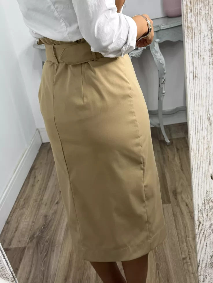 Falda ejecutive camel