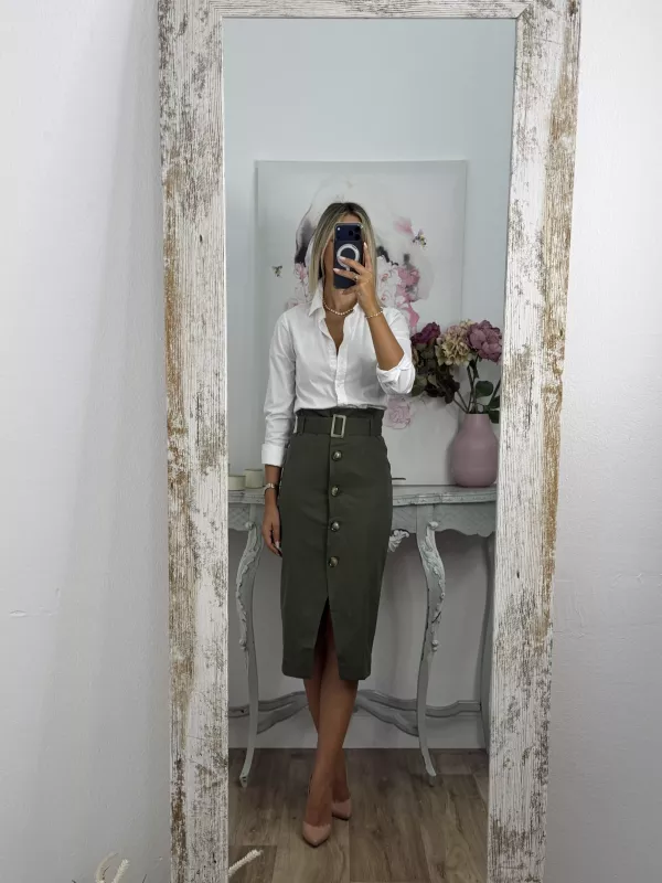 Falda ejecutive verde