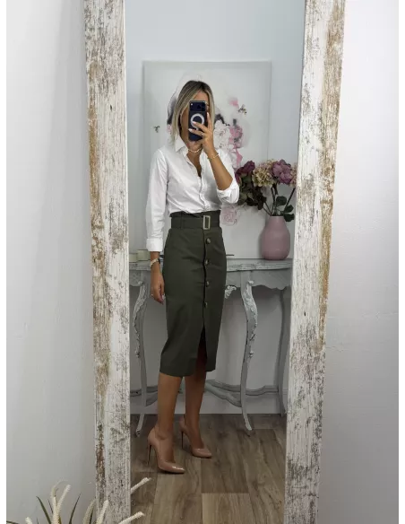 Falda ejecutive verde