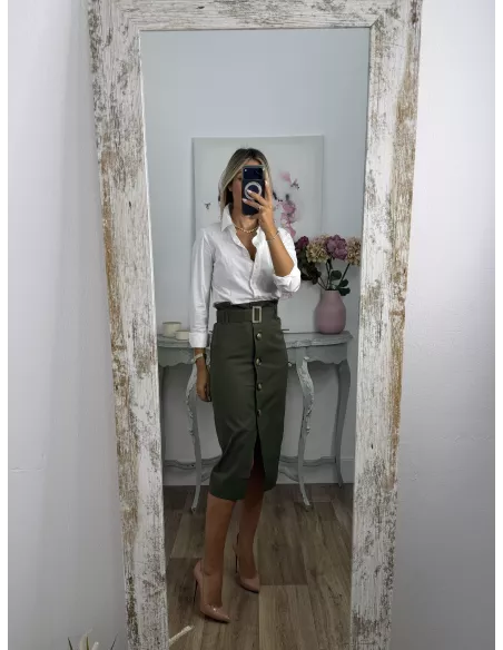 Falda ejecutive verde