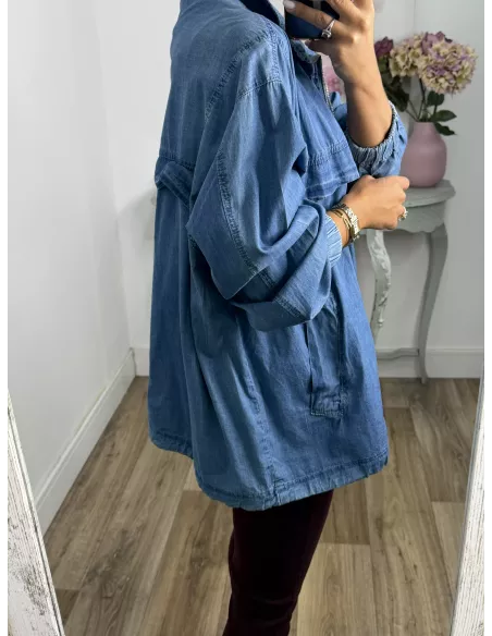 Bomber vaquera con cremallera