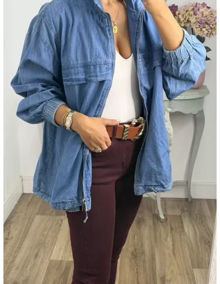 Bomber vaquera con cremallera