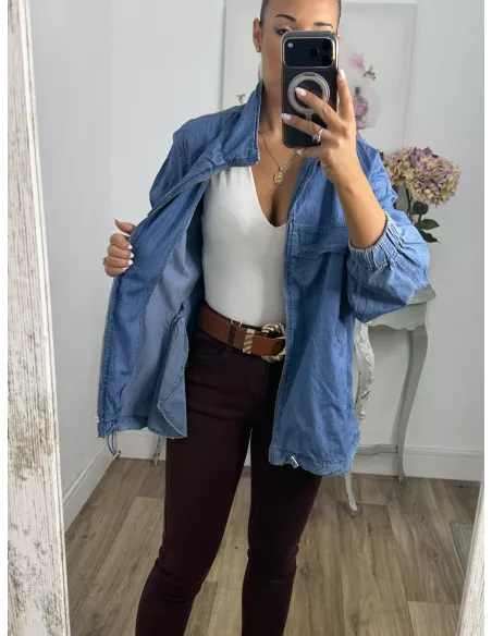 Bomber vaquera con cremallera