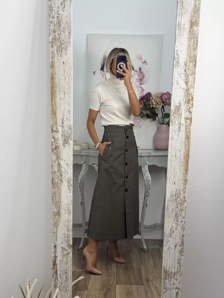 Jersey beige cuello alto manga corta