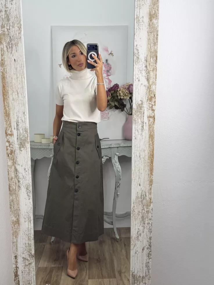 Jersey beige cuello alto manga corta