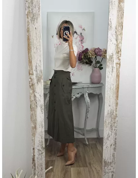 Jersey beige cuello alto manga corta