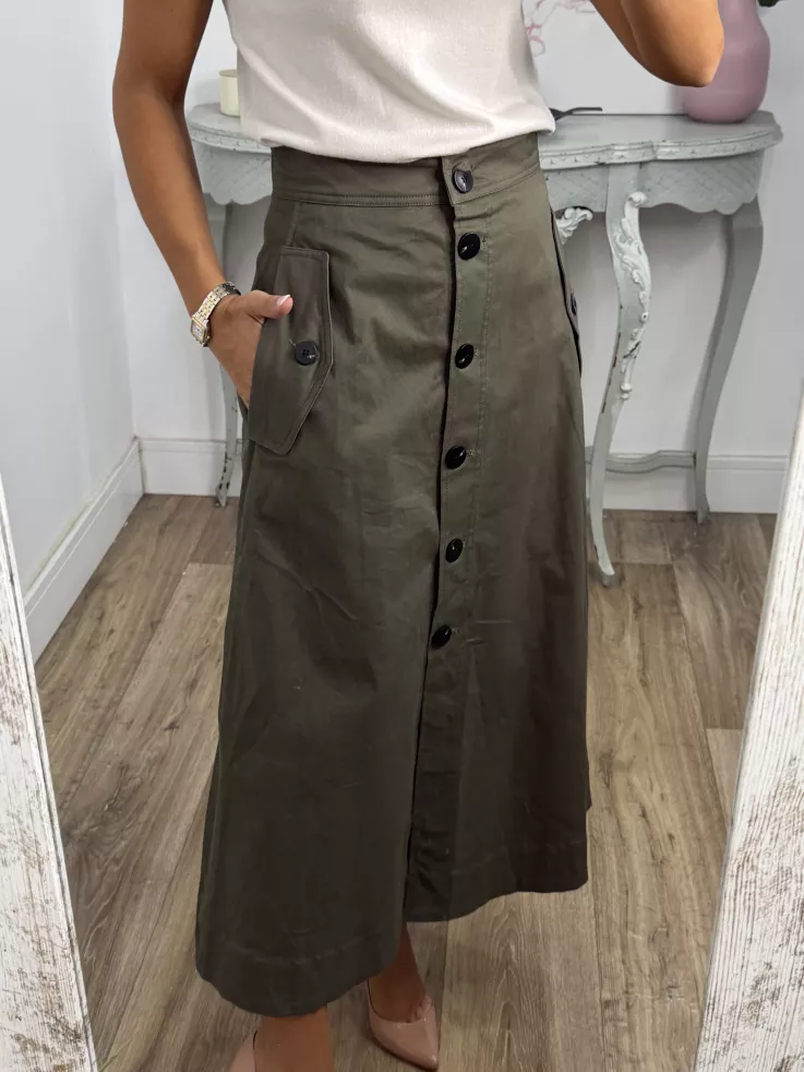 Falda Safari verde