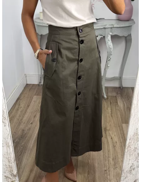 Falda Safari verde