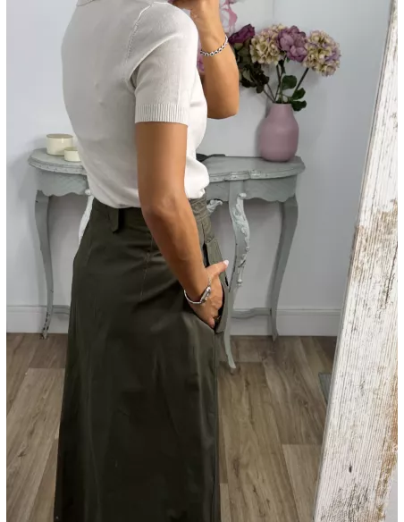 Falda Safari verde