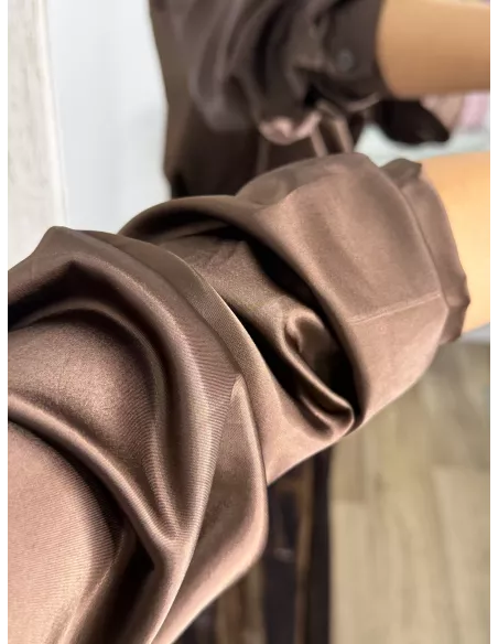 Camisa Kamelia satinada choco