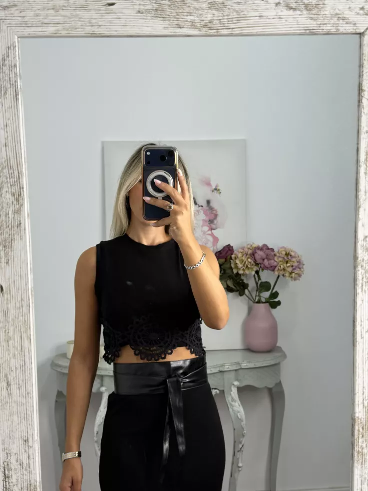 Conjunto Alicia top y falda negro