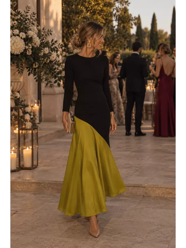 Vestido Jerez negro y lima