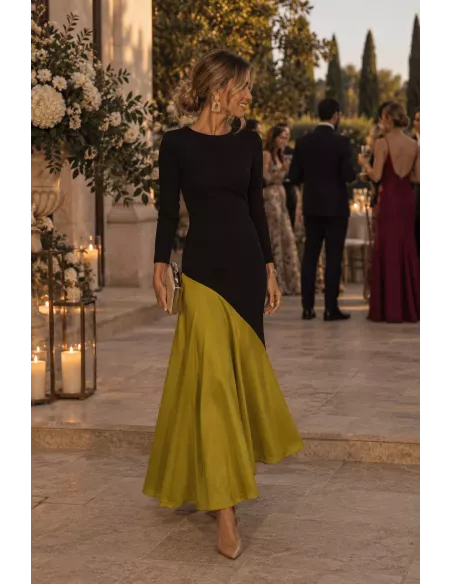 Vestido Jerez negro y lima