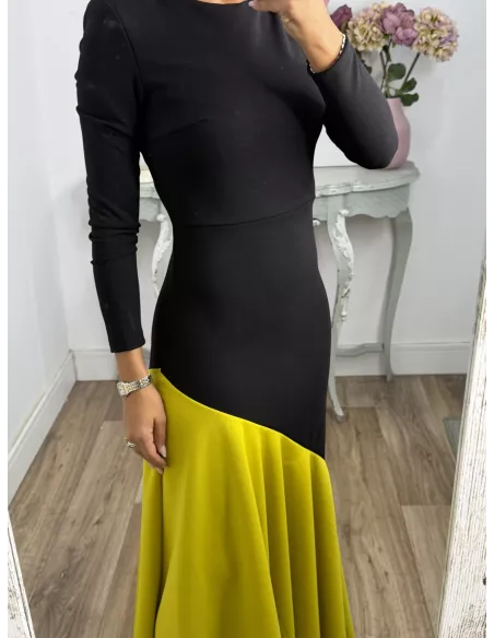 Vestido Jerez negro y lima