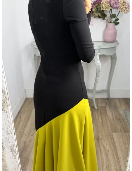 Vestido Jerez negro y lima