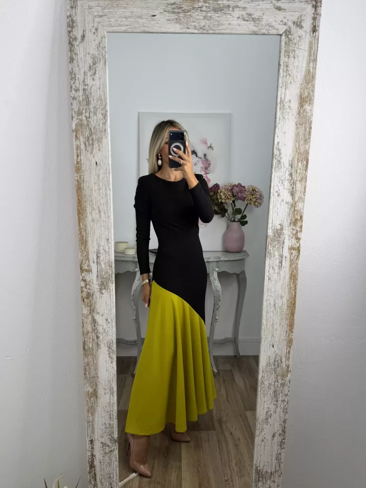 Vestido Jerez negro y lima