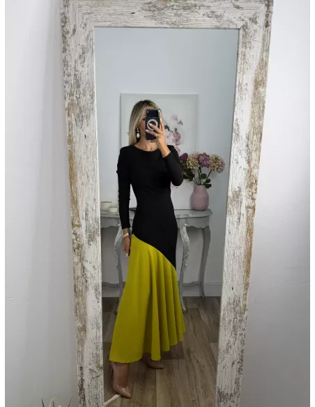 Vestido Jerez negro y lima