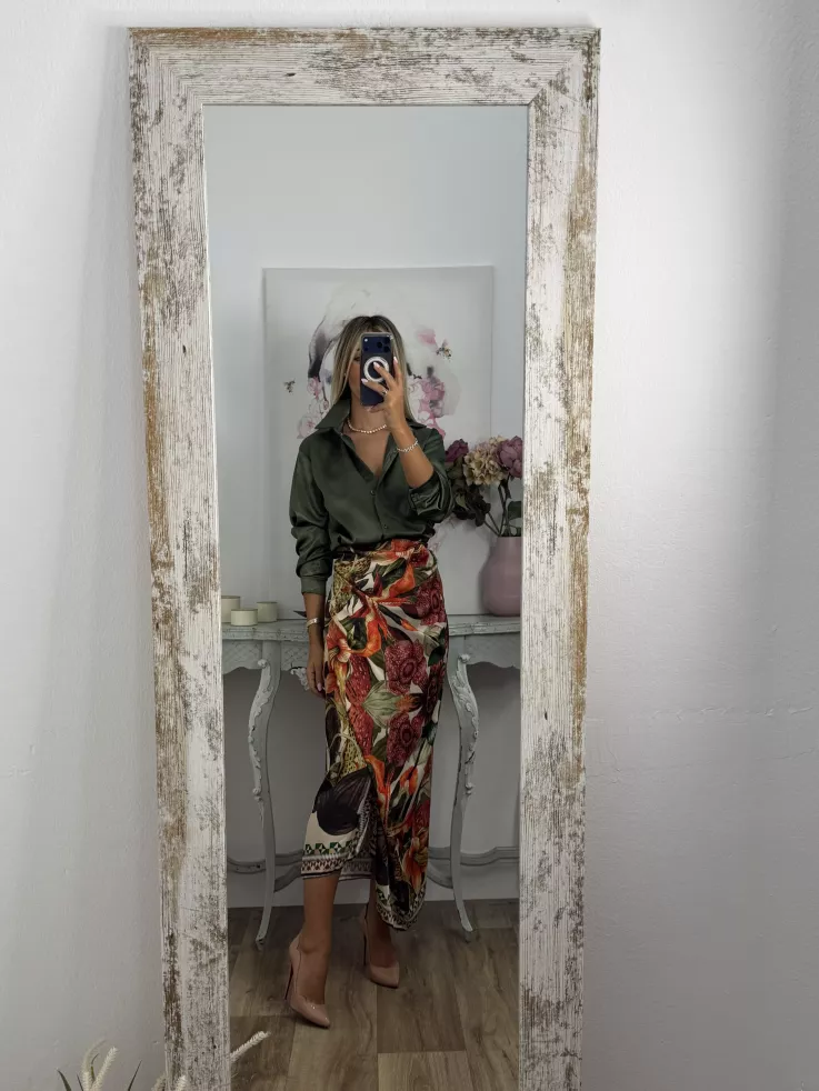 Camisa Kamelia satinada verde