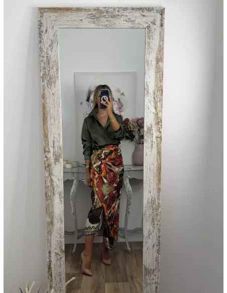 Camisa Kamelia satinada verde