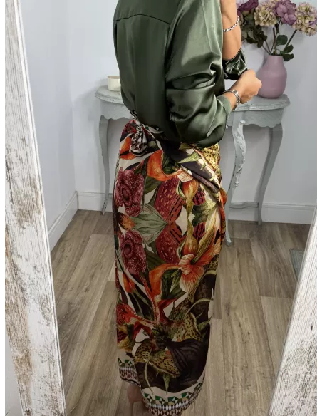 Camisa Kamelia satinada verde