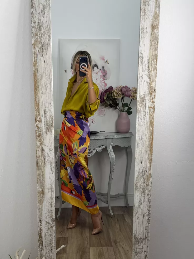 Falda pareo satinada estampado colores