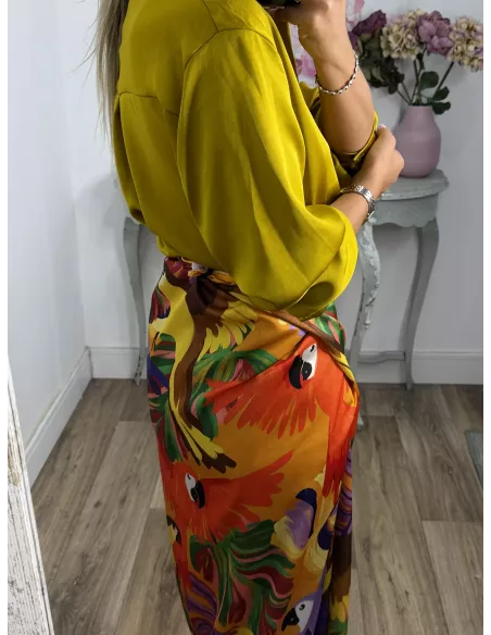 Falda pareo satinada estampado colores