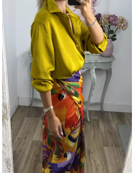 Falda pareo satinada estampado colores