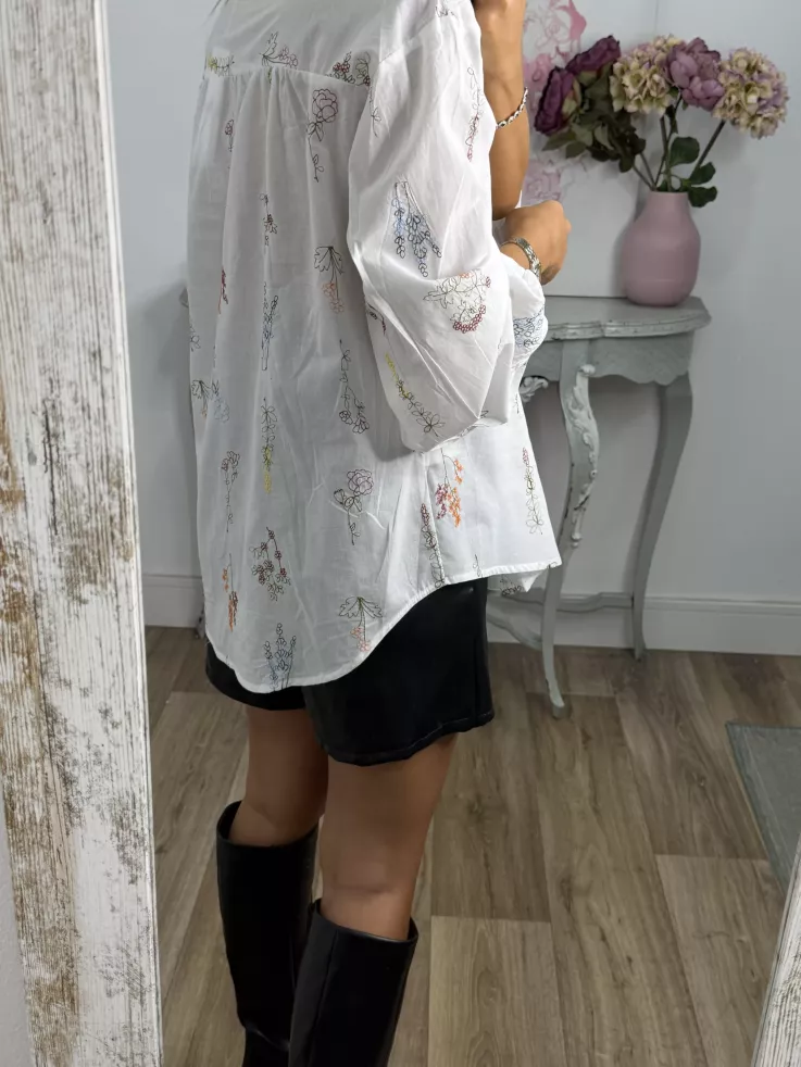 Camisa Aitana blanca bordada