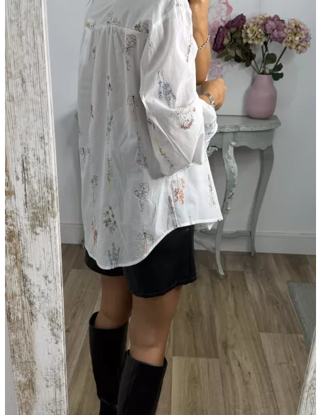 Camisa Aitana blanca bordada