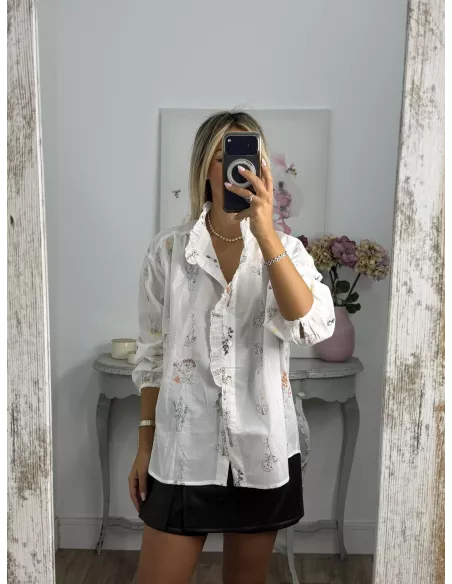 Camisa Aitana blanca bordada