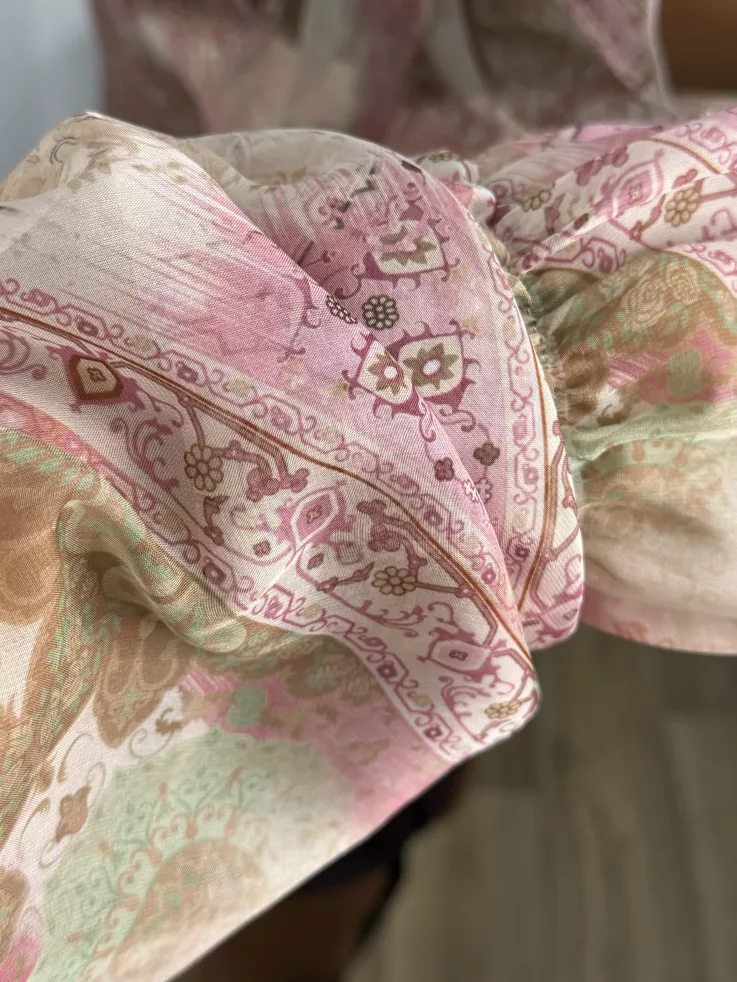 Camisa Lena estampada rosa