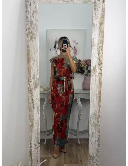 Vestido Catalina estampado rojo