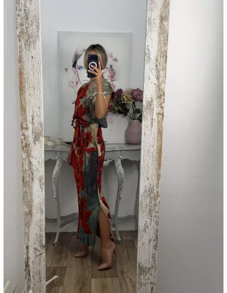 Vestido Catalina estampado rojo